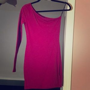 Long sleeve one shoulder dress